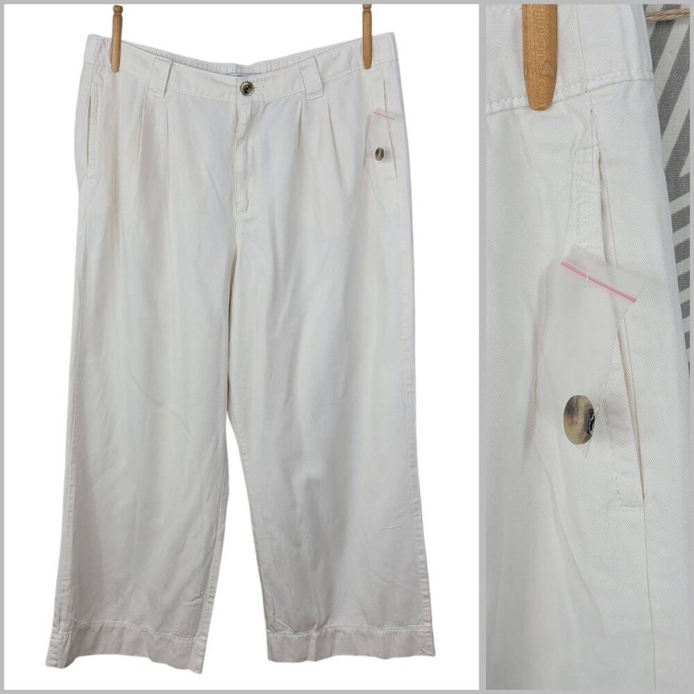 NEW Sonoma Pants Plus Size XXL 39x30 casual Khaki Stretch Waist Wide leg Cream